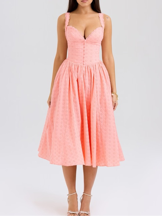 House of CB Dresses & Skirts - NWT House of CB Adalyn Peach Broderie Anglais Midi Sundress